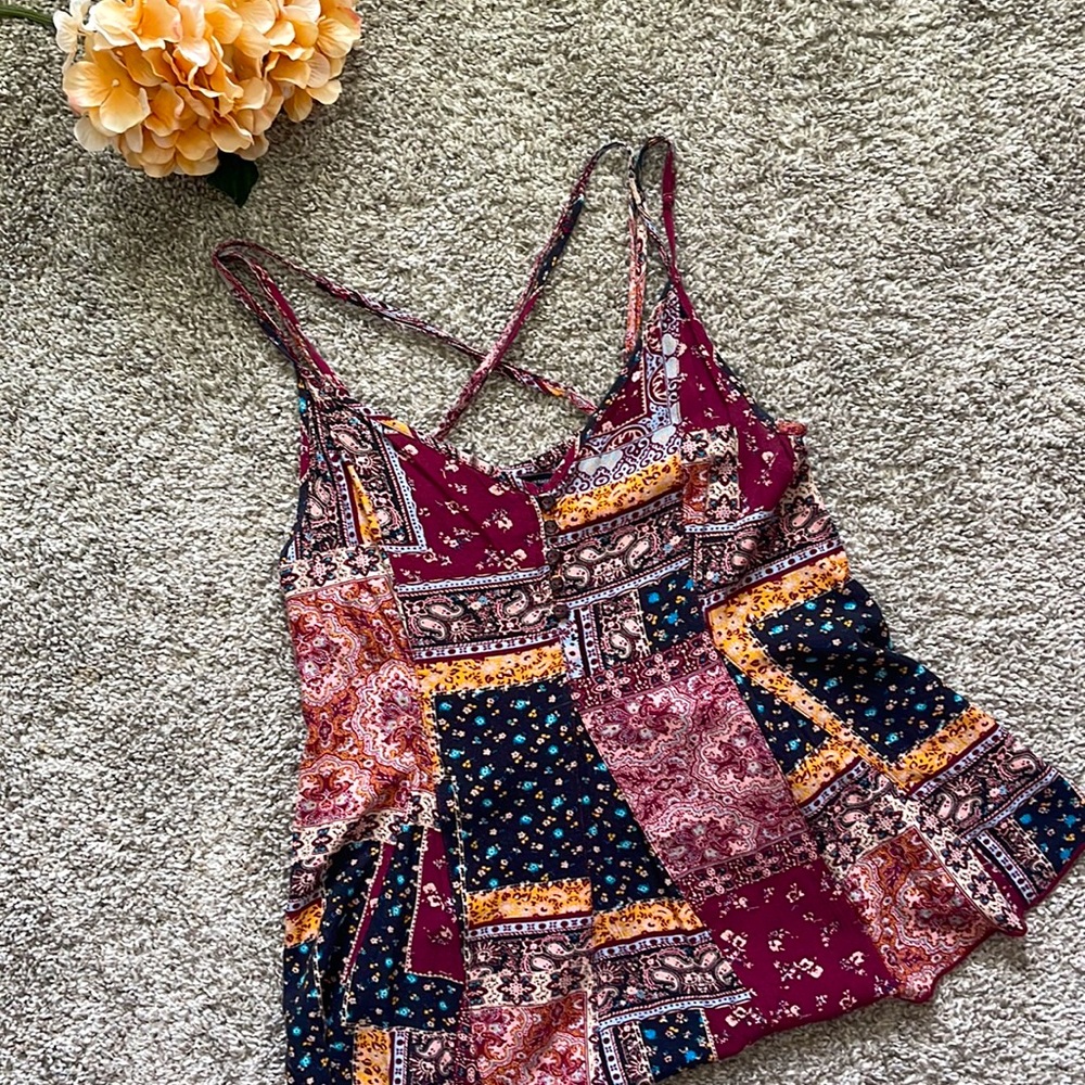American Eagle Flowy Patterned Tank Top